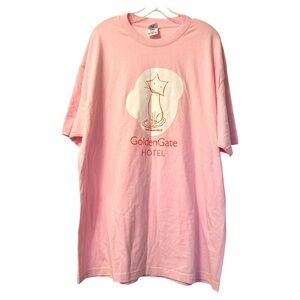 Golden Gate Hotel San Francisco Cat Pink Cotton Unisex Short Sleeve T-Shirt